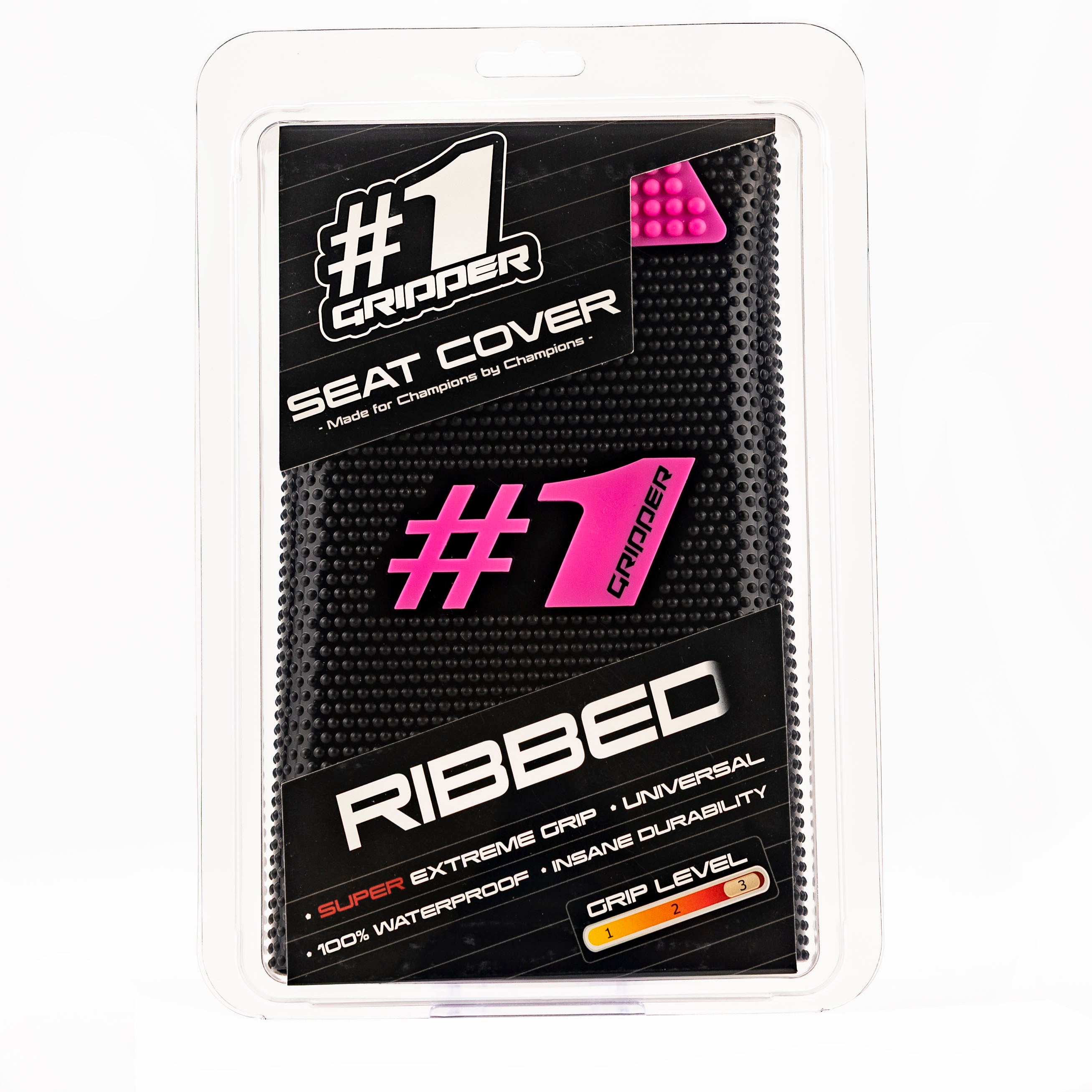 #1 Gripper Seat Cover シートカバー RIBBED Seat Cover - Black/Pink