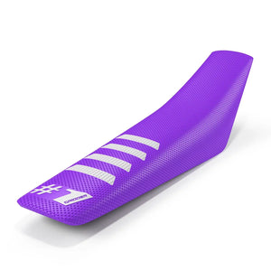 Seat Cover - RIBBED - Purple/White