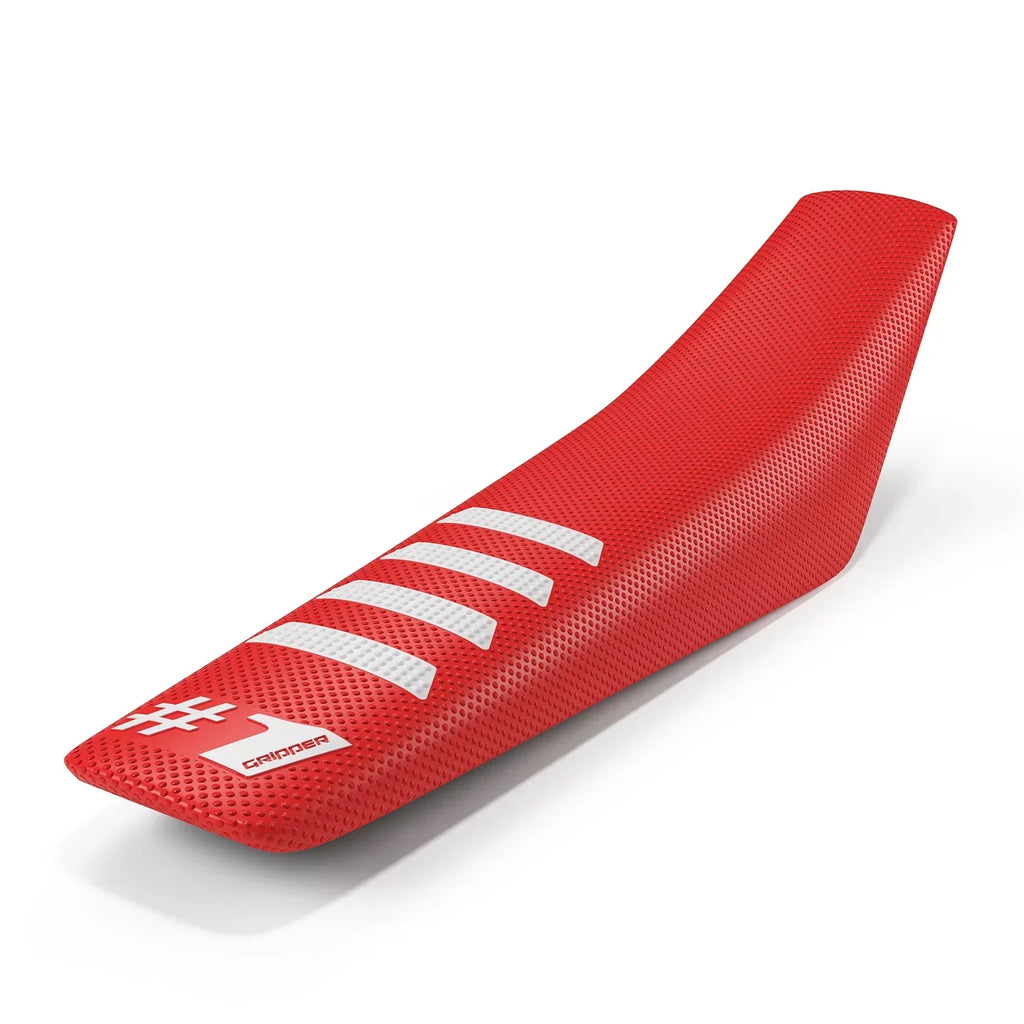 RIBBED Seat Cover Red/White